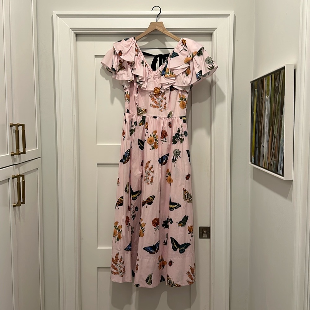 ANTONIO MELANI X JENNIFER SUMKO Butterfly Ruffle Sleeve Dress - Size 8
